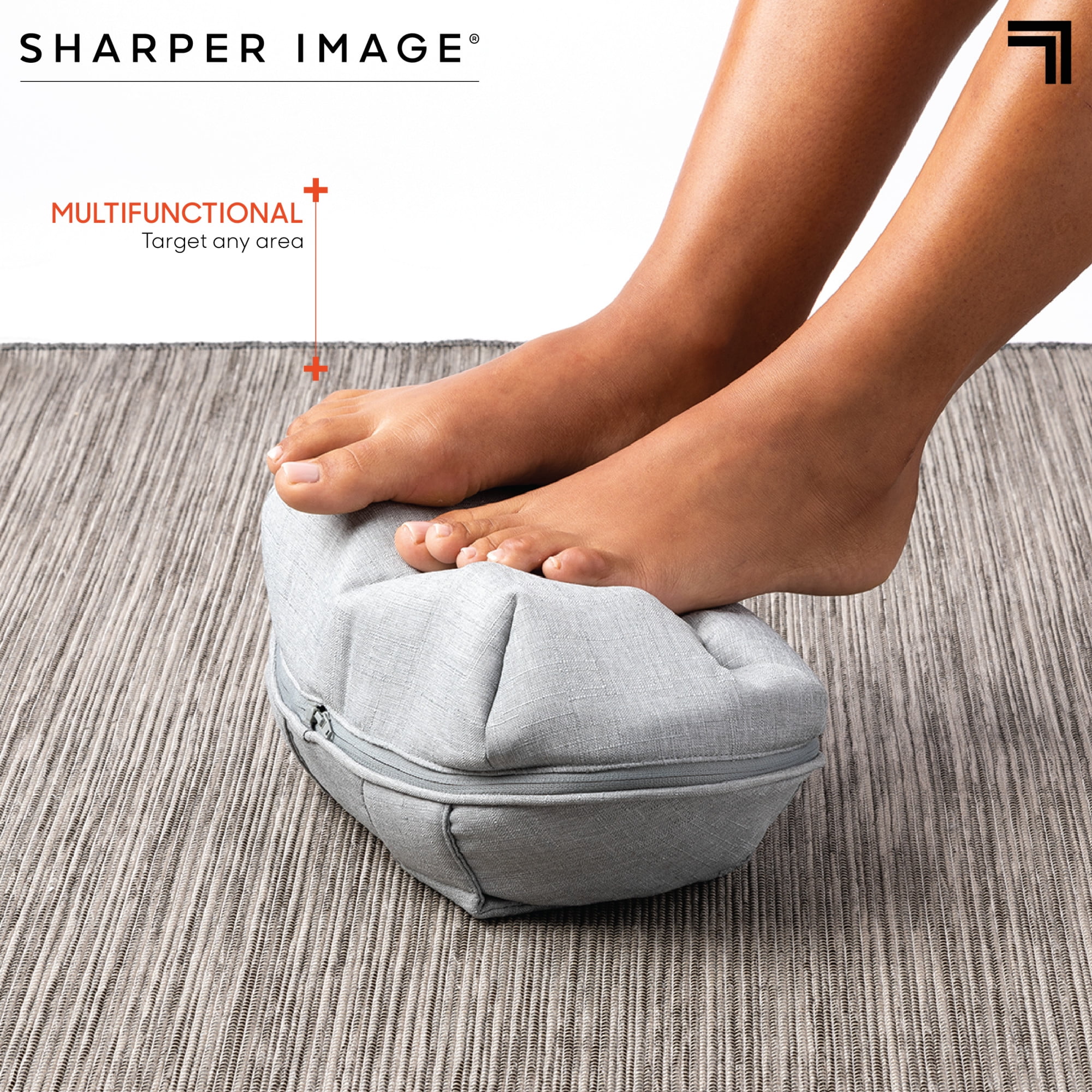 SHARPER IMAGE Reversible Neck & Shoulder Shiatsu Massager, with Arm Straps,  Personal Massage for Neck & Back, Deep Tissue Kneading and Soothing Heat,  Rotating Heads, Relaxation & Calming Sensation 