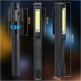thumbnail image 4 of Luz de trabajo LED recargable de 200 lúmenes COB, lámpara de mecánico, linterna ultrapotente, lámpara de inspección para coche, garaje, taller, bricolaje, camping, con cable USB y clip (negro), 4 of 5