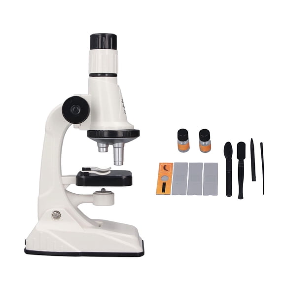 LAZIOEGR 200X-1200X Maximum Magnification Compound Microscope - Built-In LED Light, Coarse Focus, Complete Slide Set for School & Home Labs