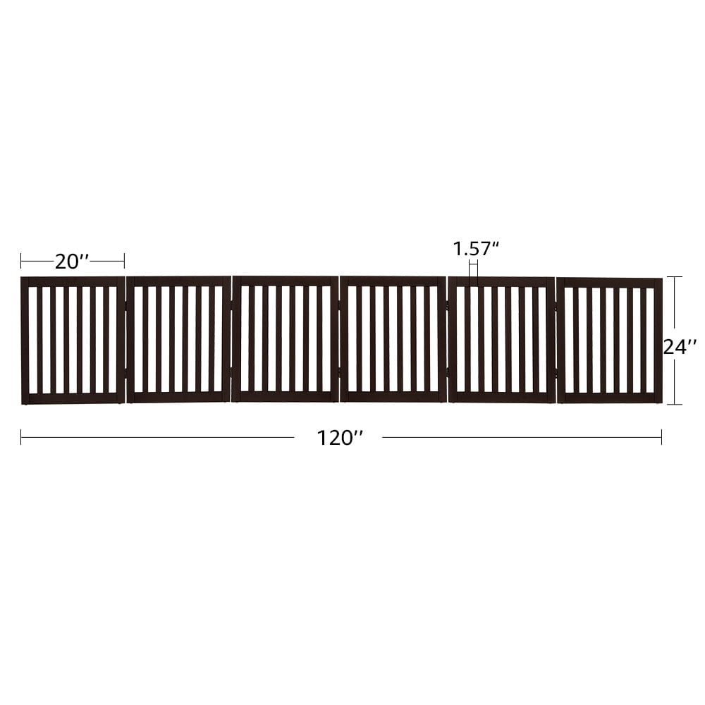 Unipaws Freestanding Pet Gate 24 inches High 6 Panels, White