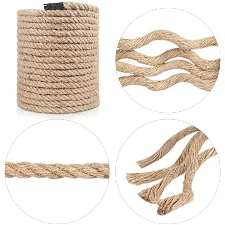 Tire Swing Rope 1.5" X 50ft Jute Rope - Natural Heavy Duty Hemp Rope For Crafts, Swings & Home Decor Jute Rope 1.5 Inch