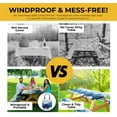 thumbnail image 3 of 6ft Polyester Picnic Table Cover With Bench Covers, Elastic All Around, Waterproof Windproof Camping Tablecloth With Drawstring Bag, 3 of 7