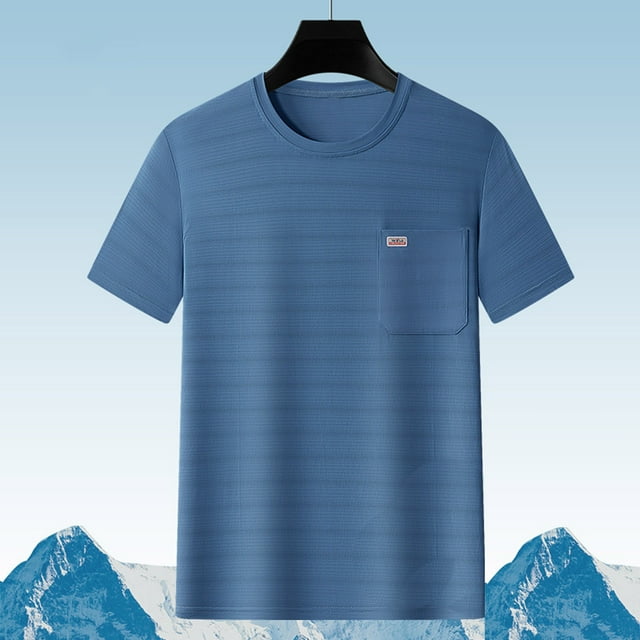 pstuiky Camisa de manga corta para hombre, Camisa informal de cuello redondo y manga corta para hombre, cómoda y a la moda. camisetas de hombre xxl