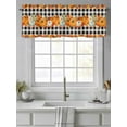 thumbnail image 2 of Thanksgiving Pumpkin Valances for Windows Orange Pumpkins Leaves Black Plaid Kitchen Valance Curtain Rod Pocket Small Curtains for Cafe Bathroom Laundry Basement 42" x 18", 2 of 8
