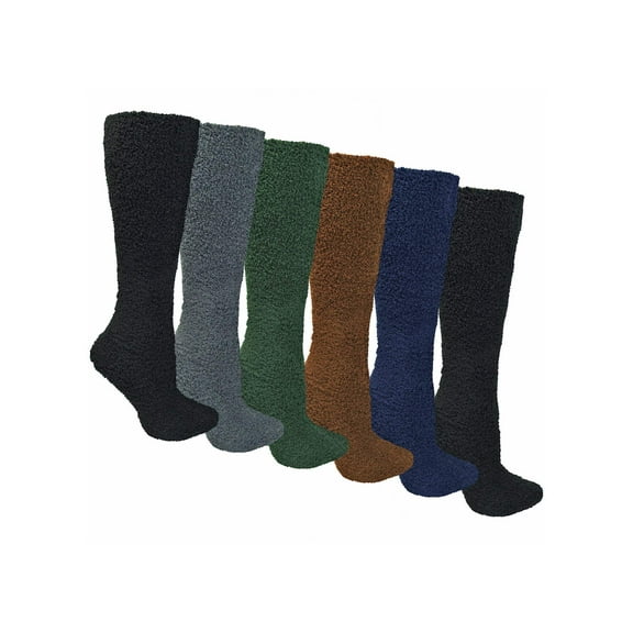 Solid Color Toasty 6-Pack Knee High Fuzzy Socks