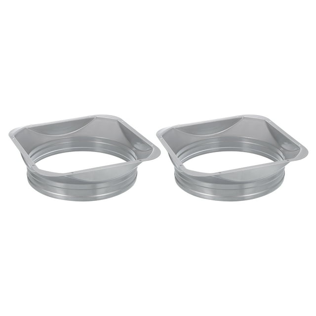 Unique Bargains 10" Duct Connector Flange Square to Round Interface Straight Pipe Flange, 2 Pcs