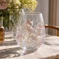 thumbnail image 4 of SLYNSHome Glass Cup with Exquisite Floral and Wildlife Details, Large Capacity Stemless Tumbler for Water Tea and Daily Beverages,Animals and Nature Themed, 4 of 8
