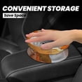 thumbnail image 2 of Round Car Trash Can 7×5.9in Waterproof, Durable, Not Easy To Fade, Easy To Install And Disassemble To Prevent Interior Pollution Orange And White-Gold Marble, 2 of 7