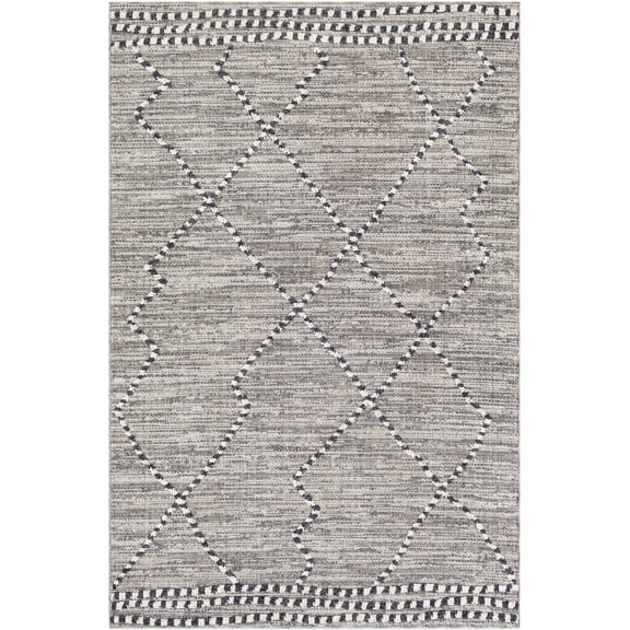 BoutiqueRugs Cheverly Bohemian, Transitional Area Rug - Black, Gray, White - 2' x 2'11"