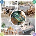thumbnail image 5 of Teal Gold Marble Pattern Rectangle Tablecloth 60"x120",Waterproof Polyester Rectangle Table Cloth, Wipeable Spillproof Polyester Tablecloth for Dining, Camping, Indoor and Outdoor, 5 of 6