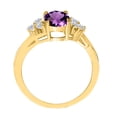 thumbnail image 3 of Mauli Jewels Rings for Women 1.45 Carat Diamond And Oval Shape Amethyst Ring 4 Prong 10K Yellow Gold, 3 of 6
