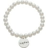 Personalized Planet Girl's Fresh Water Pearl Bracelet with Engravable Name Disc Charm