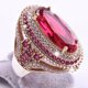 thumbnail image 2 of Doble Color Rojo Gran Anillo Señoras Moda Anillo de boda Geometría Anillos Tamaño 6 10, 2 of 6