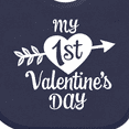 thumbnail image 4 of Inktastic My First Valentine's Day with White Heart and Arrow Boys or Girls Baby Bib, 4 of 4