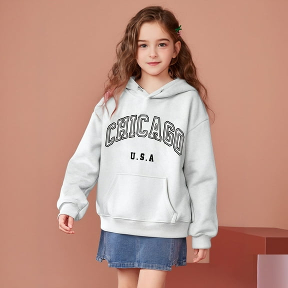 LIUYUNNN Kids Hoodies for Boys Kids Letter Graphic Pullover Hooded Long Sleeve Pullover Tops Fall Winter Clothes Boy Clothes 4-5 Years Boys Girls Fall Outfits