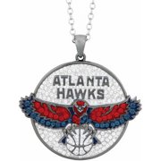 Men's Swarovski Crystal Stainless Steel Atlanta Hawks Medallion Pendant, 24