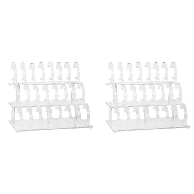2X Soporte de ExhibicióN de Reloj AcríLico Transparente de 24 Bits, Soporte para Estante, Herramienta de Escaparate, Soporte para Reloj Pulsera Transparente, Estuche para Pulsera