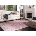 thumbnail image 4 of SAFAVIEH Madison Leighton Geometric Area Rug, Cream/Fuchsia, 4' x 4' Square, 4 of 9