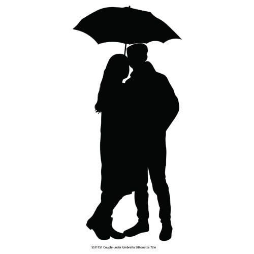 SS11151 Couple under Umbrella Silhouette Cardboard Cutout Standee Standup