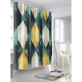 thumbnail image 3 of Impressionist Style Shower Curtain Set ，Waterproof Fabric Shower Curtains Green Yellow Blurred Abstract Shower Curtains for Bathroom,Bathroom Decor 60"x72", 3 of 6