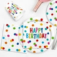 thumbnail image 3 of Happy Birthday Decorations: Kids' Birthday Party Supplies with Dots Design - Includes Happy Birthday Plates and Napkins, Disposable Paper Cups, Serves 16, 3 of 7