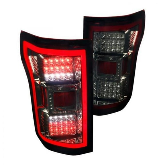 Chrome Housing Red & Smoke Lens with LED Tail Lights for 2018-2020 Ford F-150