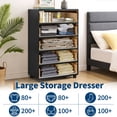 thumbnail image 5 of Modern 5 Drawers Dresser for Bedroom, 46" Tall Dressers & Chests of Drawers w/Curved Profile Design & Vintage Circle Handle, Wood Vertical Dresser for Bedroom, Living Room, Natural Oak, 5 of 9