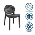 thumbnail image 5 of COSCO Outdoor/Indoor Stacking Resin Chair with Shell Back, Black, 2-pack, 5 of 13