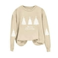 thumbnail image 5 of HOMBOM Womens Xmas Holiday Merry Christmas Sweatshirts Lightweight Pullover Crewneck Khaki Long Sleeve Tops for Ladies Casual, 5 of 6