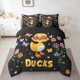 thumbnail image 2 of jejeloiu Cute Duck 7-Piece Bedding Comforter Set,Kawaii Flower Daisy King Bedding Sets,Dreamy Blue Butterflies Bed Sheets For Girls Boys,Breathable Home Decor Reversible, 2 of 8