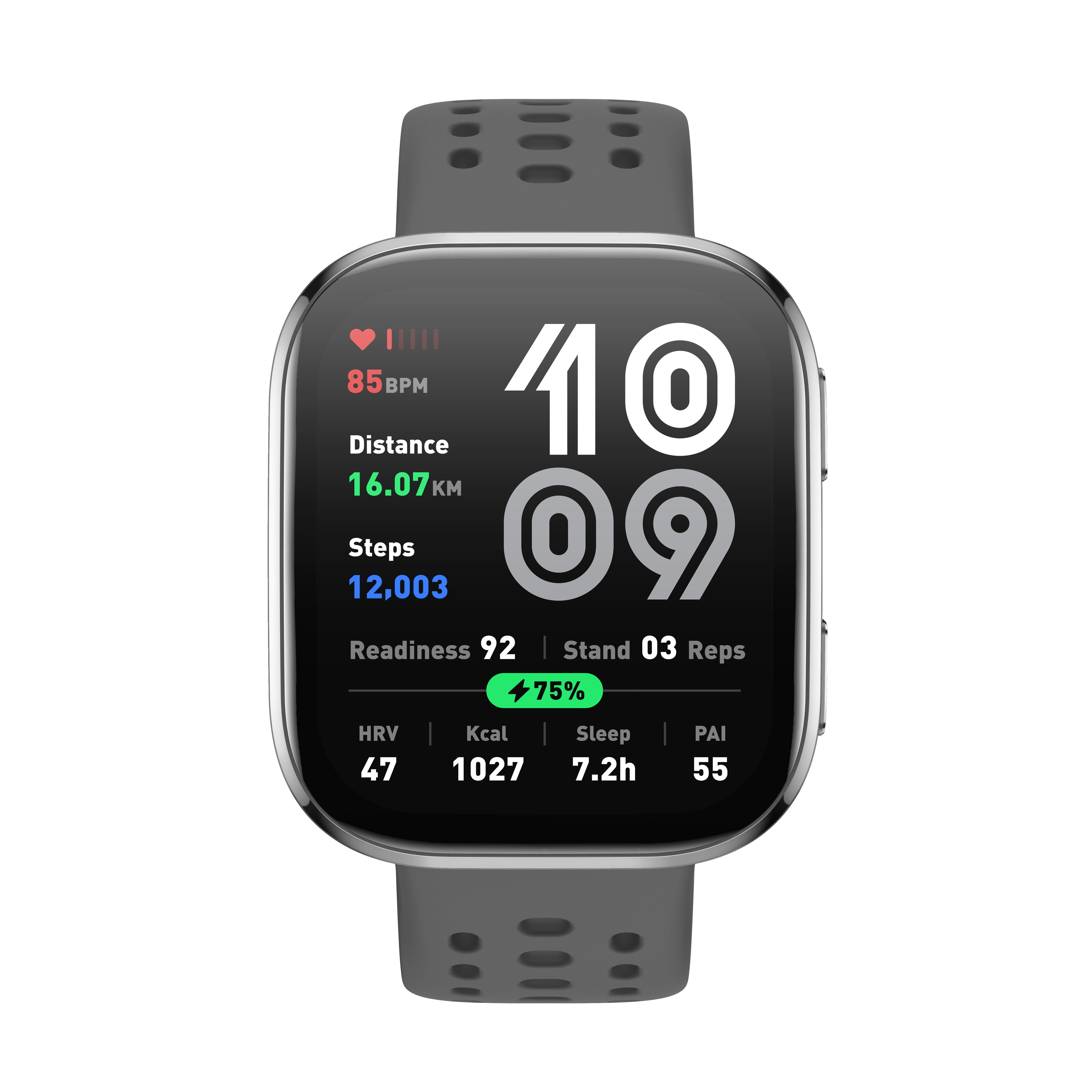 Amazfit Bip 6 Smart Watch 46mm, 14 Day Battery, 1.97" AMOLED Display, GPS & Free Maps, AI, Bluetooth Call & Text, w/Health, Fitness & Sleep Tracker, 140+ Workout Modes, Water-Resistance, Charcoal