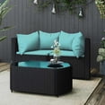 thumbnail image 1 of vidaXL 3 Piece Garden Lounge Set with Cushions Black Poly Rattan, 1 of 5
