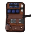 thumbnail image 2 of 6 in 1 Golf Accessory Bag PU Leather Large Capacity Brown Classic Golf Essentials Storage Case, 2 of 7