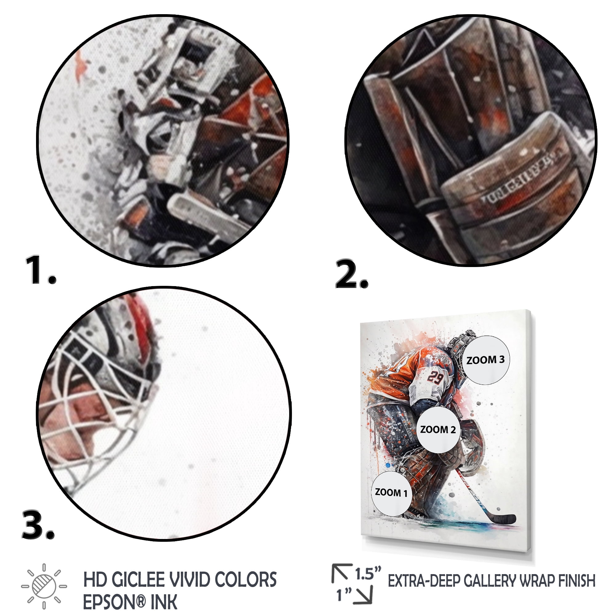 Designart Goal Keeper During Hockey Game IV Canvas Wall Art