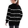 thumbnail image 4 of Odeerbi Kids Boys Girls Hoodies Striped Pullover Hooded Sweatshirts Oversized Crewneck Hooded Sweatshirt Kids Fashion Long Sleeve Pullover Tops 4-14 Years Black, 4 of 6