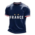 thumbnail image 3 of Soccer Cup 2026 Jersey for Men, Crew Neck Short Sleeve France Rooster & Stars Graphic Tee - Soft Cotton Blend Fan Top for Match Day & Stadium Navy XXXXL, 3 of 6