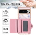 thumbnail image 3 of TECH CIRCLE Stylish Case for Google Pixel 6a (6.1") - Premium TPU/PU Leather Phone Case [Built-in Wallet Feature] Lightweight Cute Marble Durable Cover, Pink, 3 of 7