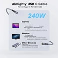 thumbnail image 4 of Cable de extensión USB 4K, cable tipo C macho a hembra, Ultra HD, 20 Gbps, 240 W, transmisión rápida de datos HD, 1 m, 4 of 6