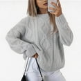 thumbnail image 4 of Women's Oversized Cable Knit Sweater - Chunky Knit Pullover with Timeless Textured Design for Effortless Casual Chic Fall & Winter Fashion, 4 of 7