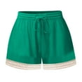 thumbnail image 2 of Stephy Women's Shorts 2025 Summer Casual Cute Ruffle Shorts Comfy Elastic Waist Drawstring Pleated Short, Green, S, 2 of 6