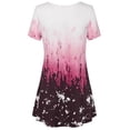thumbnail image 4 of Camiseta de mujer Blusa informal con estampado degradado Vestido suelto con cuello en V, Rojo, XXL Speravity AP001902-29, 4 of 5