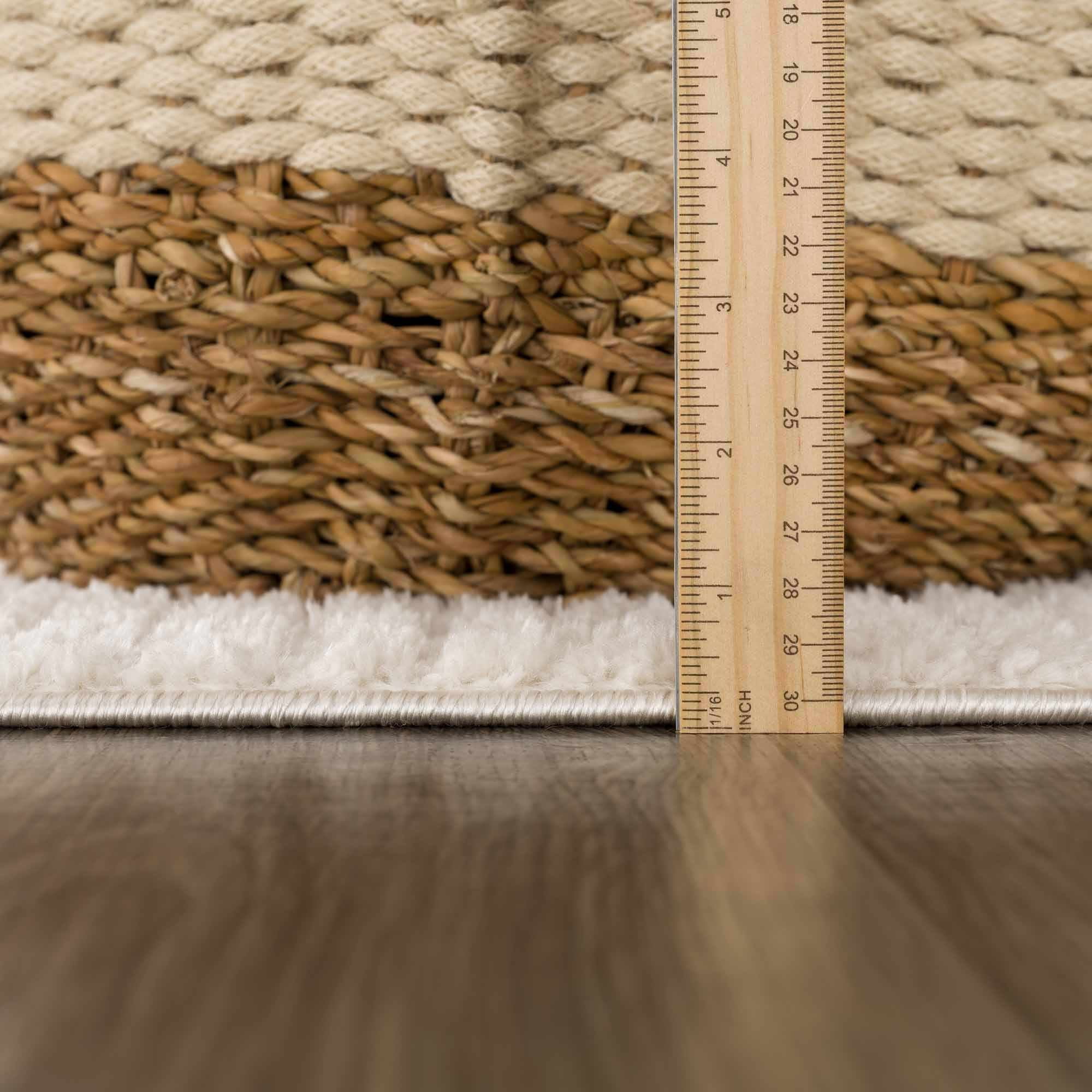 Hauteloom Matrix Living Room, Bedroom Area Rug - Contemporary - High Pile - Bone - 6'7" x 9'