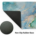 thumbnail image 3 of Marble Mouse Pad 35.4 X 15.7 Inch XXL Blue Aqua Teal Gold Abstract Art Print Full Desk Mousepad Extended Large Non-Slip Rubber Base Big Keyboard Mat with Stitched Edges for Gaming Office, 3 of 6