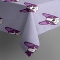 thumbnail image 3 of Purple Boston Terrier Puppy Rectangle Tablecloth 60"x84",Waterproof Polyester Rectangle Table Cloth, Wipeable Spillproof Polyester Tablecloth for Dining, Camping, Indoor and Outdoor, 3 of 5
