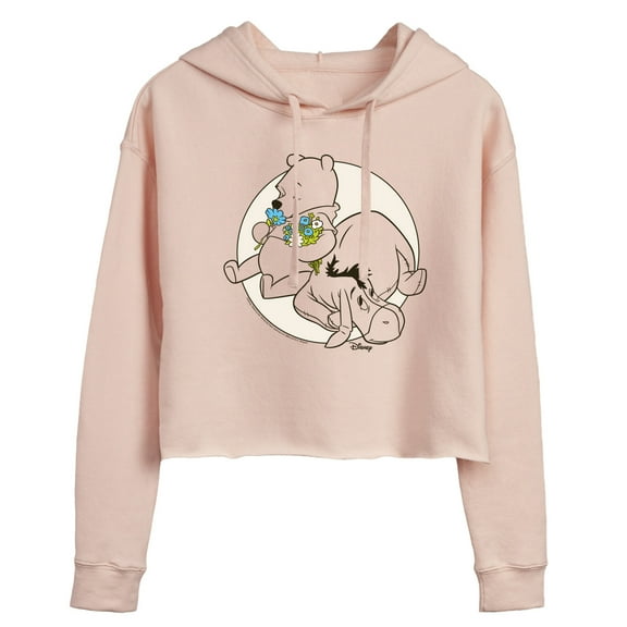 Disney - Pooh And Eeyore - Juniors Cropped Pullover Hoodie