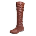 thumbnail image 1 of CEHVOM Women Over-Knee Pointed Toe Solid Color Warm Flat Boots High Tops, 1 of 3