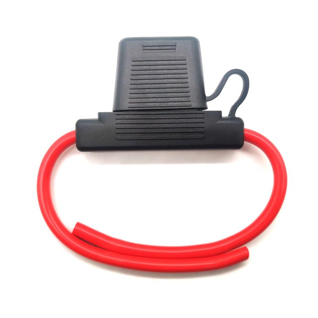VANTRONIK Portafusibles en línea impermeable para fusible maxi de hasta 100 A, cable calibre 8 AWG UL 1015, servicio súper resistente, 15,8 pulgadas de largo