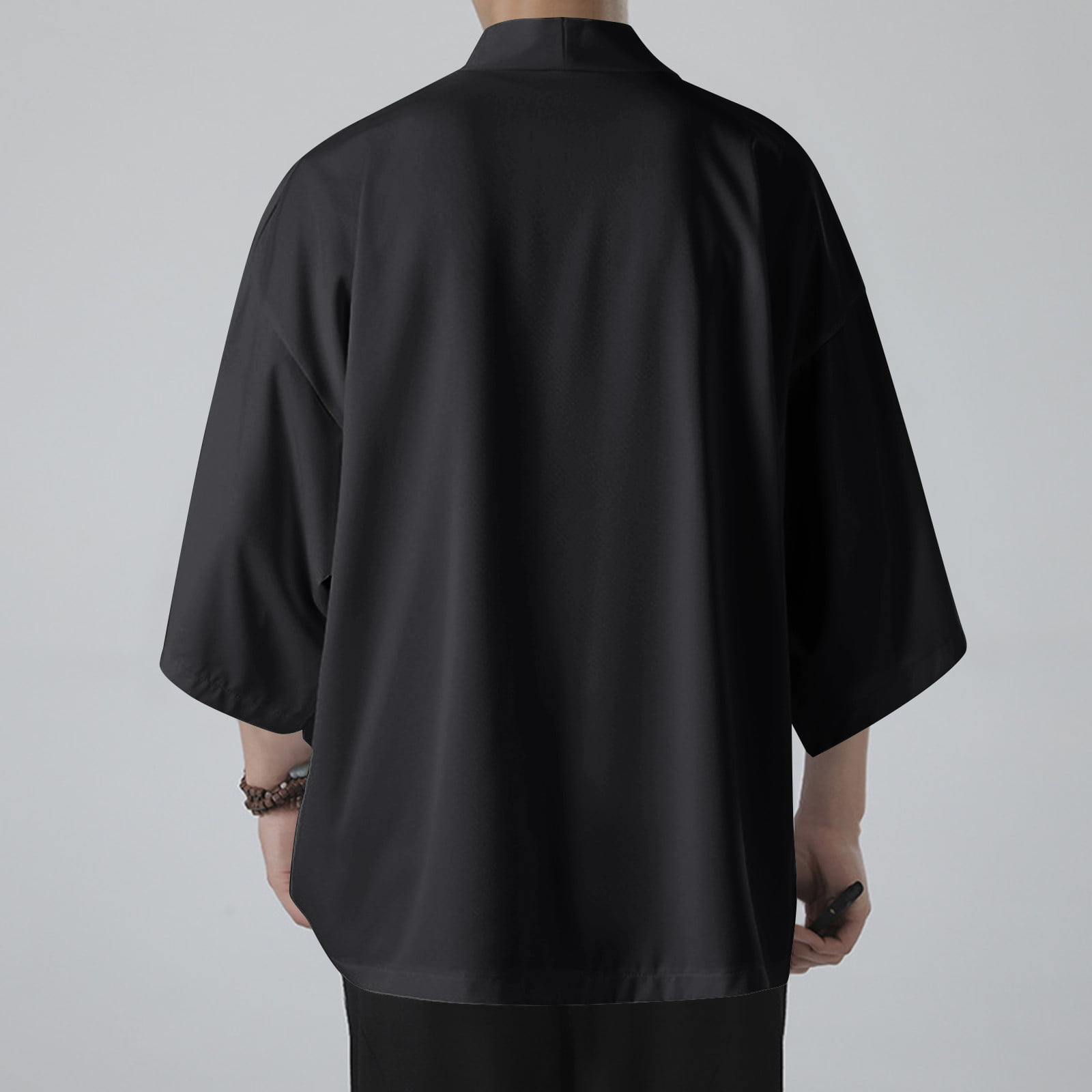 JUUYY Men's Summer Kimono Half Sleeve Men's Beach Kimono