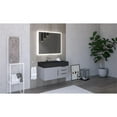 thumbnail image 6 of Amazon 36" Gray Wood Floating Vanity with Black Left Top in Brushed Trim, 6 of 8