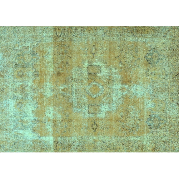 Ahgly Company Indoor Rectangle Persian Light Blue Traditional Area Rugs, 5' x 7'